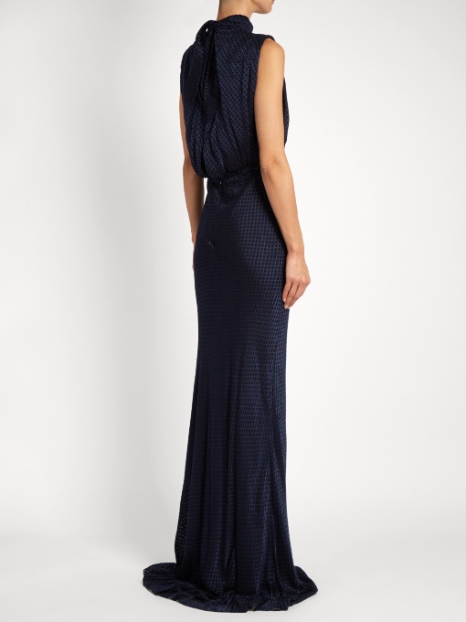 saloni-fleur-velvet-devore-high-neck-gown-back-view