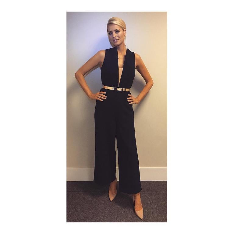Tess Daly Steictly Come Dancing black jumpsuit