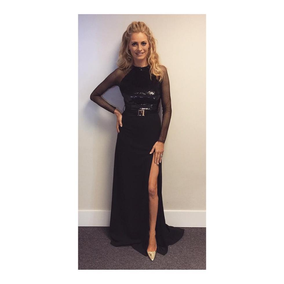 Tess Daly blac gown Strictly Come Dancing dress