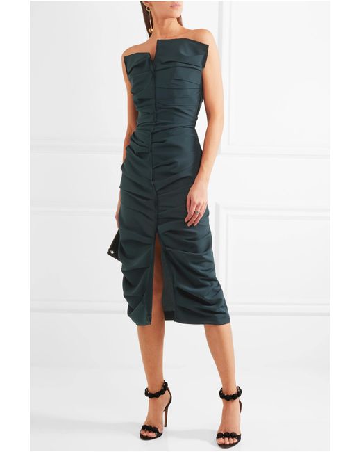 carmen-march-strapless-ruched-crepe-dress-2