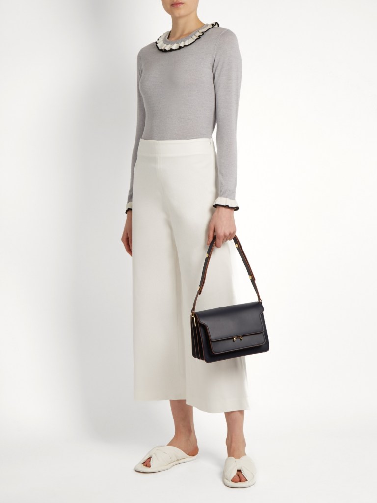 ADAM LIPPES RUFFLE-TRIMMED WOOL SWEATER full