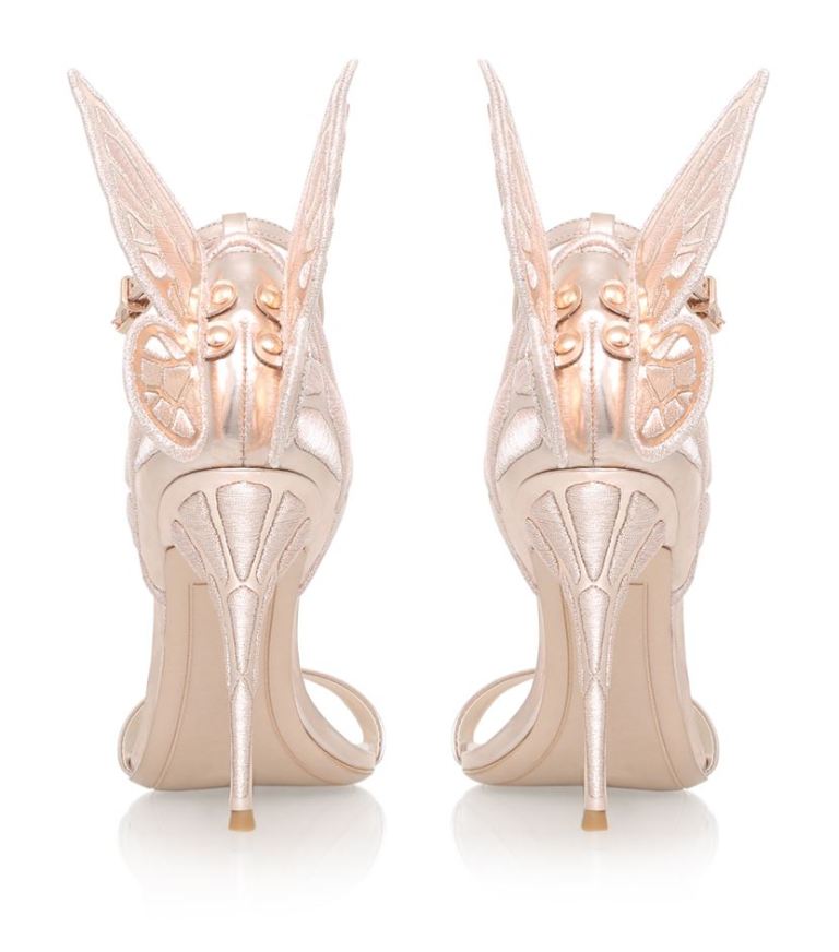 Sophia Webster 'Chiara' Embroidered Metallic Sandals back view