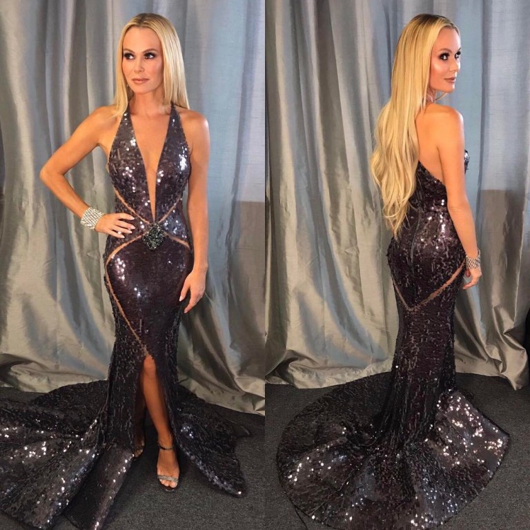 Amanda Holden plunge sequin dress BGT live show 5 June 2017
