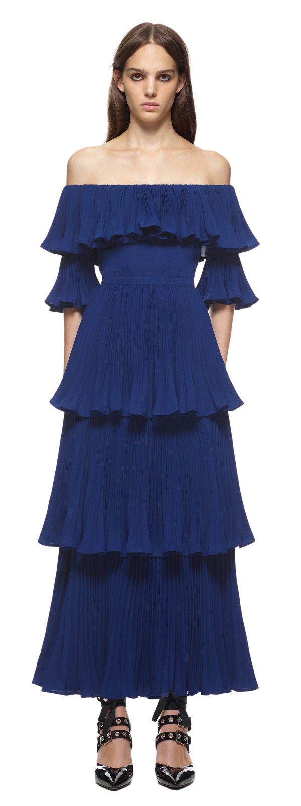 Self Portrait Flounced Off Shoulder Dress