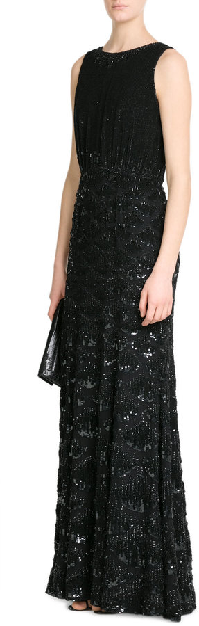 Jenny Packham Embellished Silk Gown