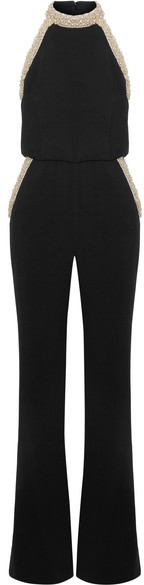 Rachel Zoe  Elinor Embellished Crepe Halterneck Jumpsuit