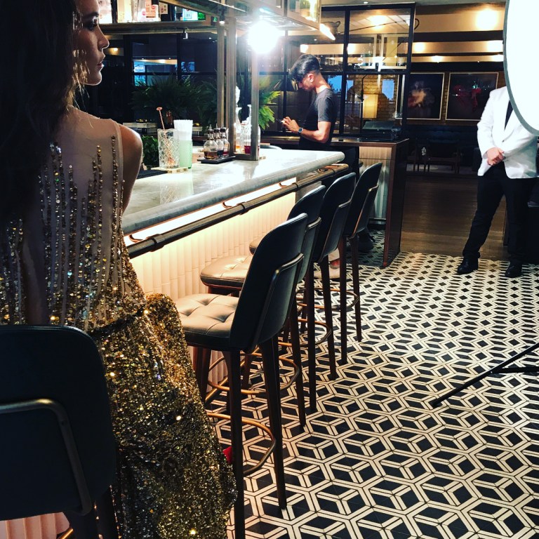 Amanda Thompson gold sequin dress AW17