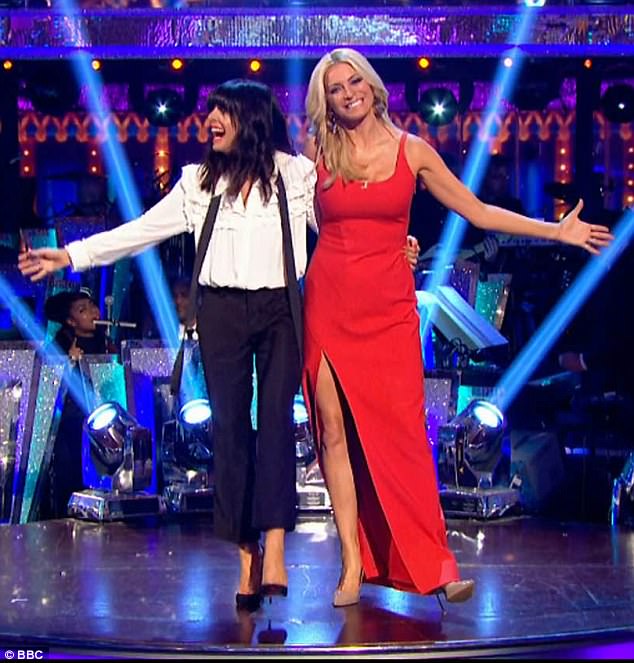 Claudia Winkleman white ruffle blouse Strictly Come Dancing 2017
