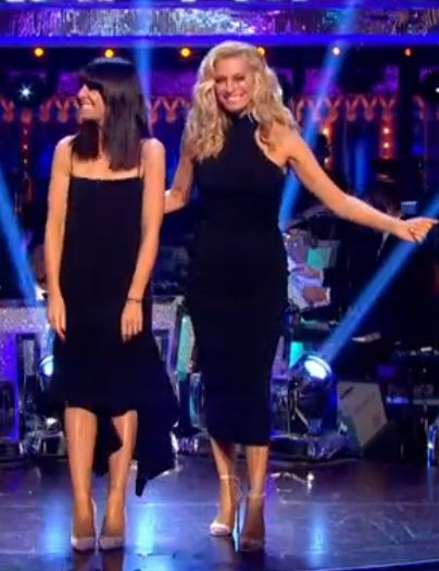 Tess Daly and Claudia winkleman black dresses Strictly Come Dancing 2017