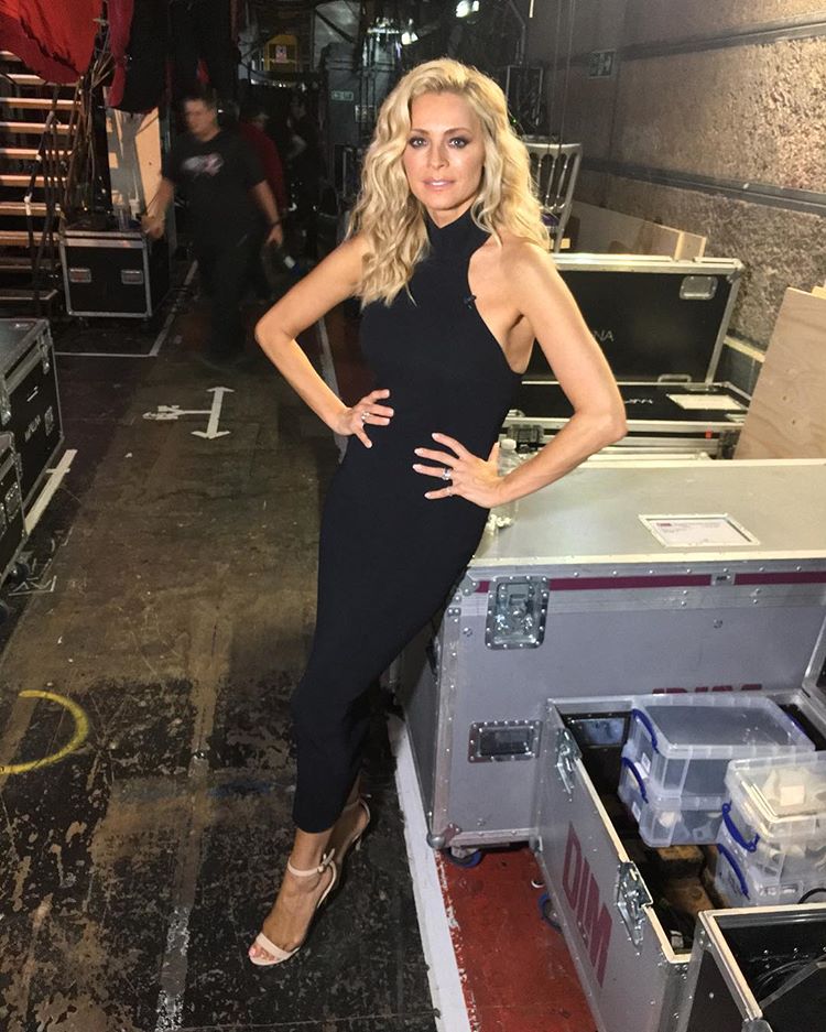 Tess Daly black polo nexk dress Strictly 2017 photo Lisa Laudat