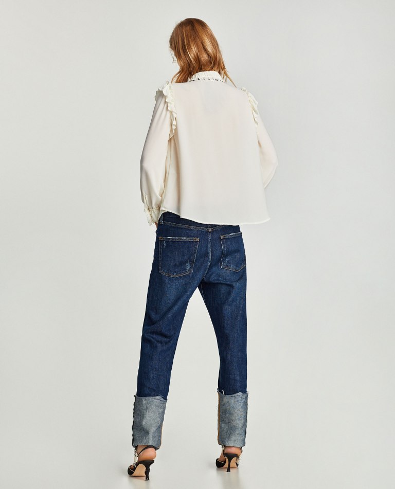 Zara Ruffled Blouse with Contrasting Bow back view