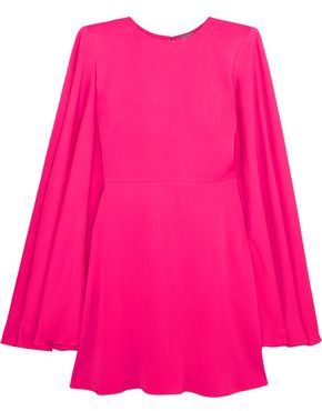 Alexander McQueen Cape-Back Crepe Mini Dress