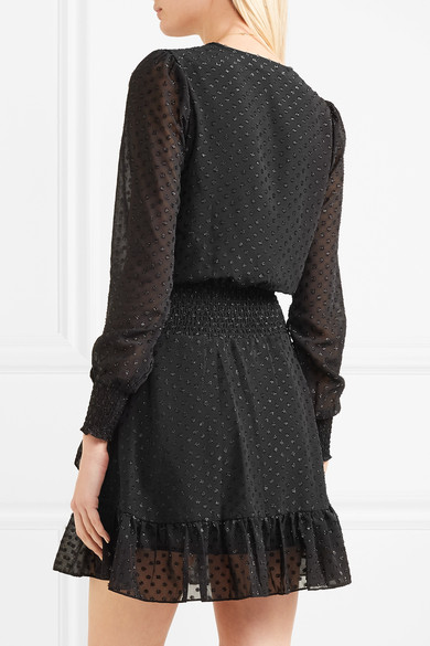 Michael Kors Wrap-effect Ruffled Fil Coupé Georgette Mini Dress back view
