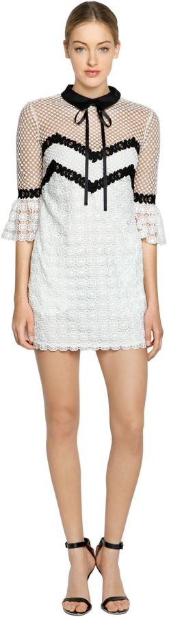 Self Portrait Petal Lace Mini Dress