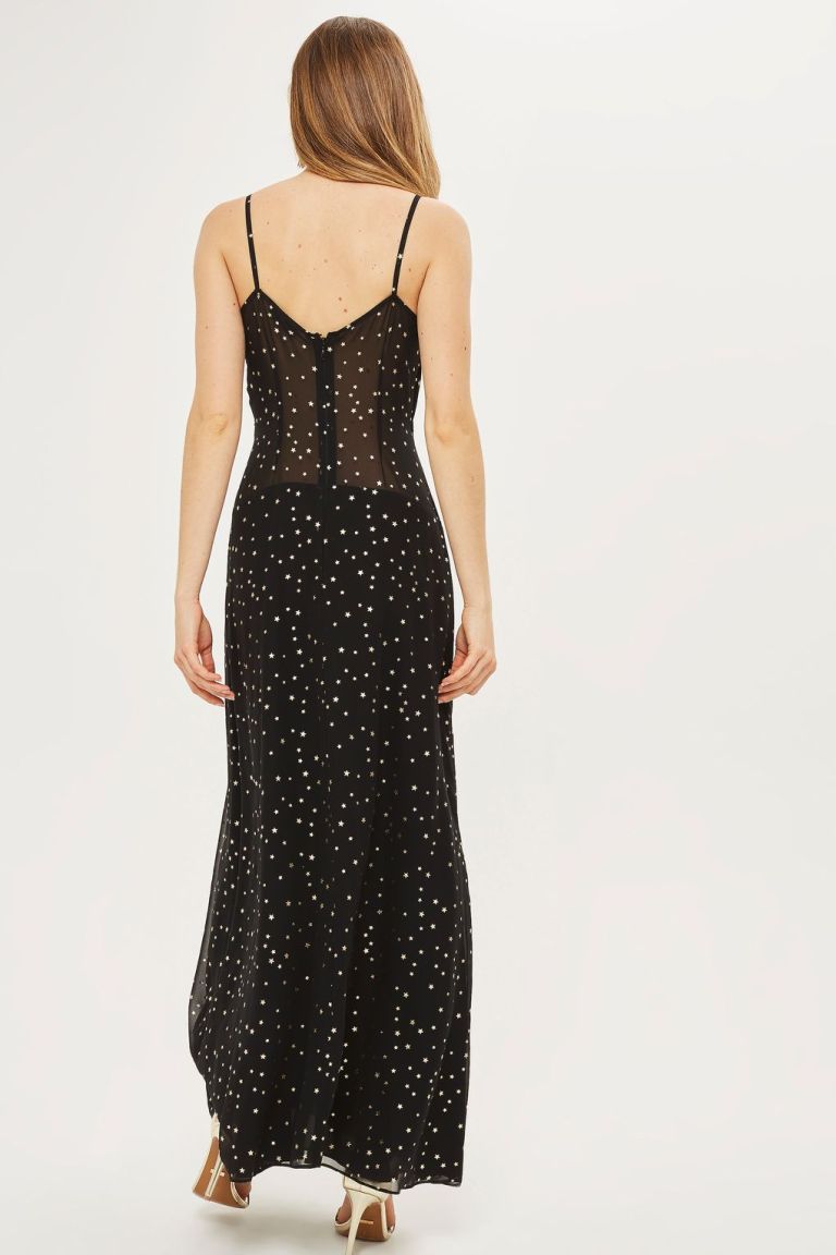 Star Foil Maxi Dress back view