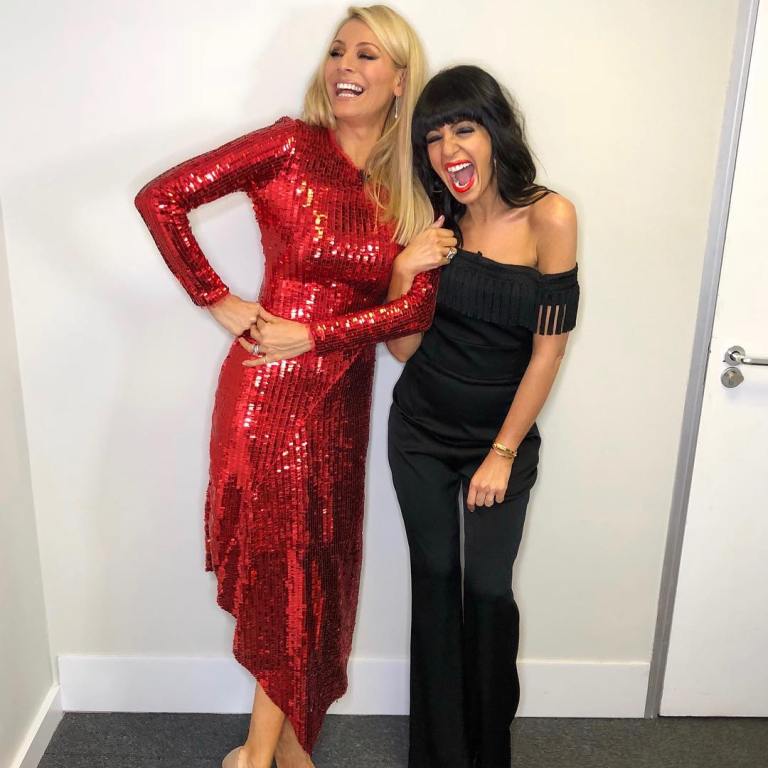 claudia Winkleman black fringed jumpsuit Strictly Come Dancing 2017