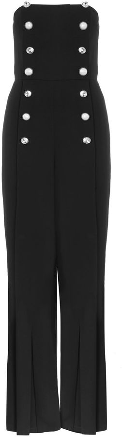 Topshop Mixed Button Jumpsuit