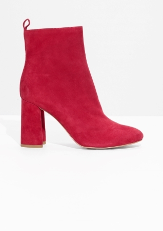 &amp; Other Stories Sculpted Heel Suede Boots