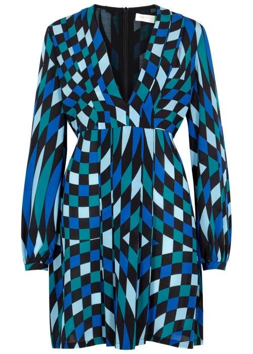 RIXO London Harper Printed Silk Chiffon Mini Dress