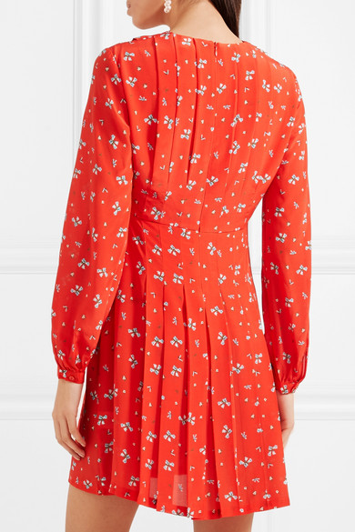 Rixo London Harper floral-print silk mini dress back view