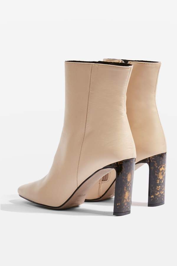 Topshop Hibiscus Ankle Boots cream