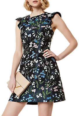 Karen Millen Botanical Floral Jacquard Dress