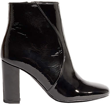 Karen Millen Patent Block Heel Ankle Boots