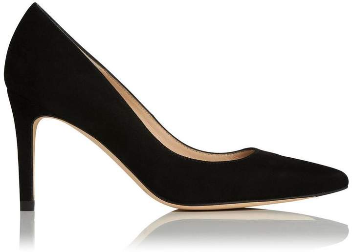 LK Bennett Floret Black Suede Closed Courts