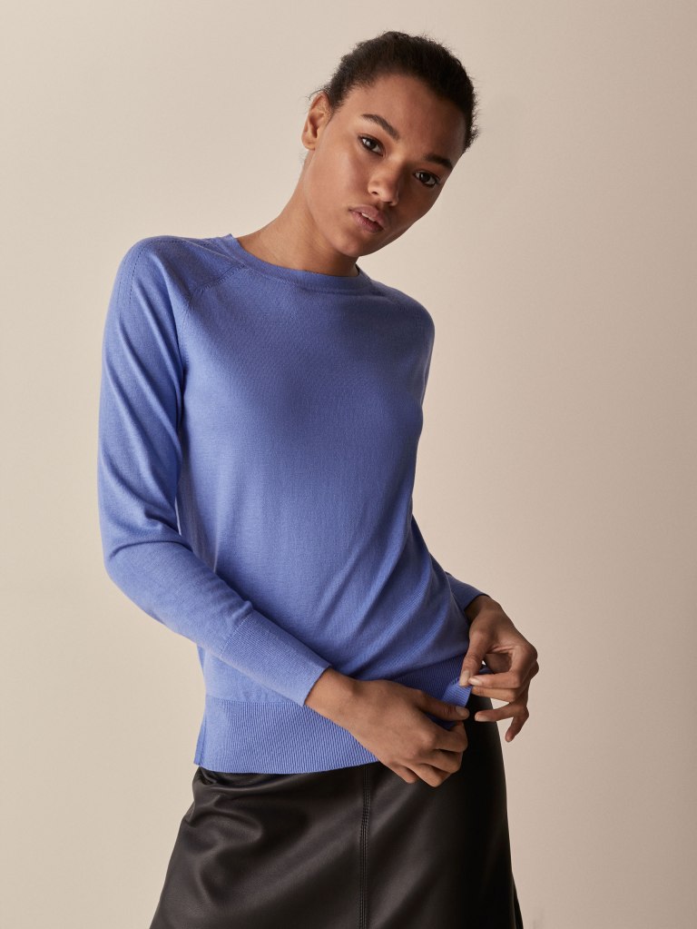 Massimo Dutti Silk Cotton Sweater With Shoulder Details