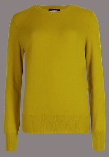 M&amp;S autograph pure cashmere ribbed round neck jumper