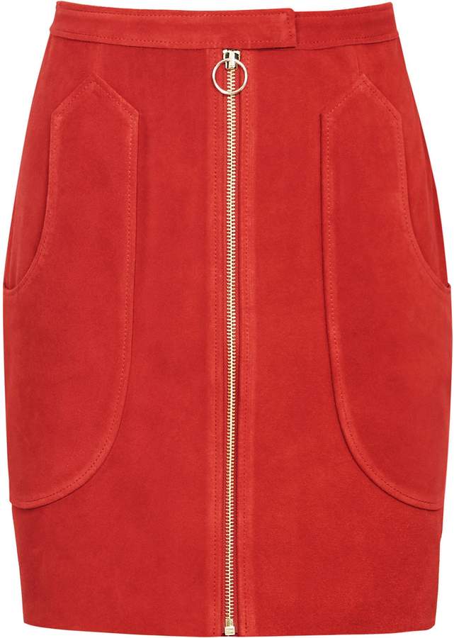 Reiss  Keaton - Suede A-line Mini Skirt