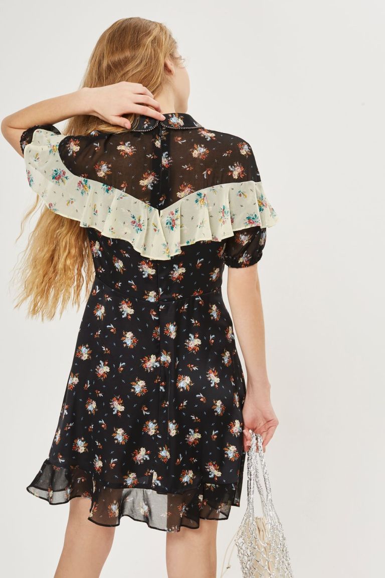 Topshop Rodeo Frill Western Skater Dress back view
