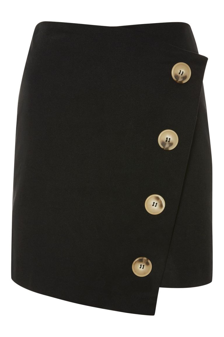 Topshop Twill Asym Wrap Skirt