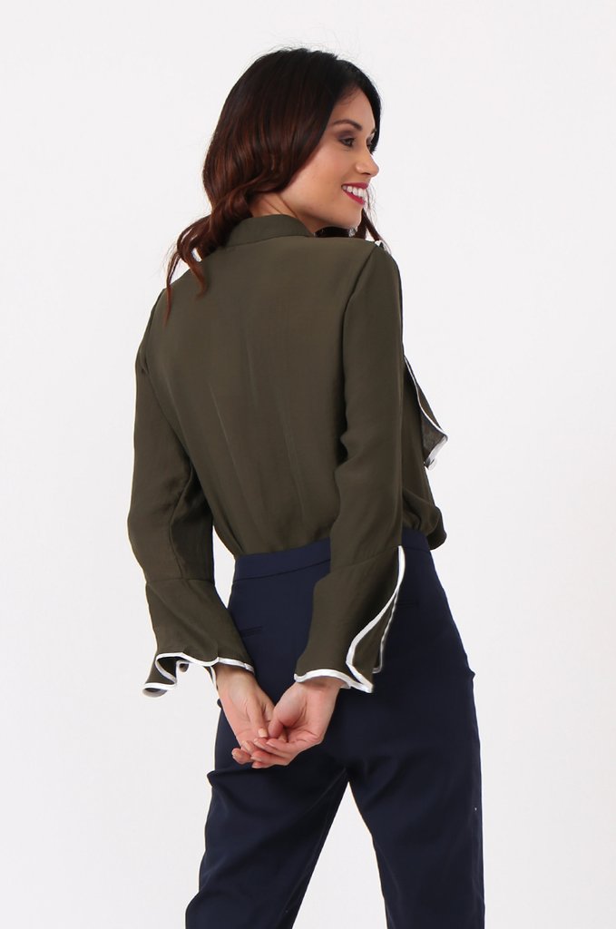 10Store Contrast Frill Blouse back view