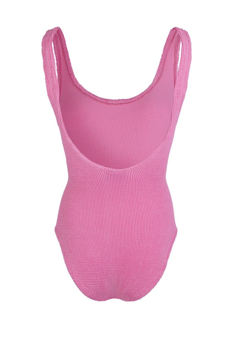 HUNZA G Bubble Gum Pink Classic One Piece back view