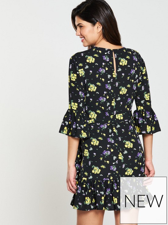 V by Very Printed Wrap Tea Dress back view