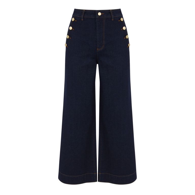 Warehouse nautical wide leg jeans