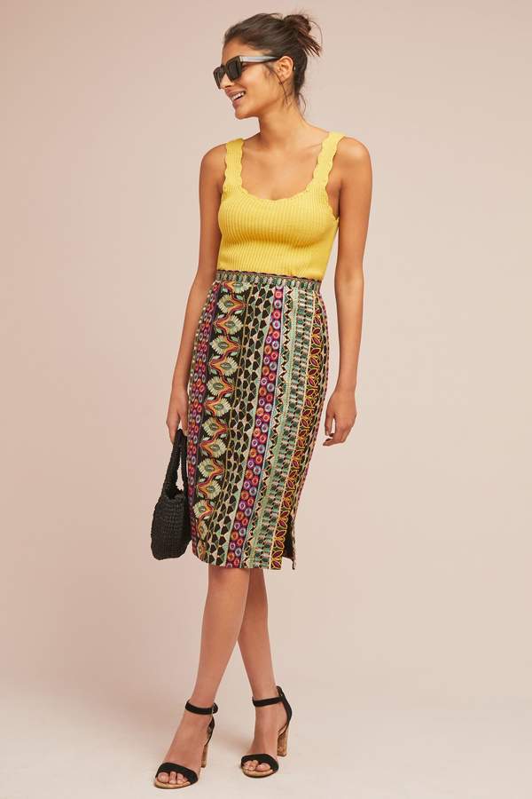 Anthropologie Vanessa Virginia Moroccan Nights Pencil Skirt