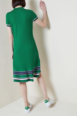Label Mix MixJ.Won Frill Hem Knit Polo Dress back view