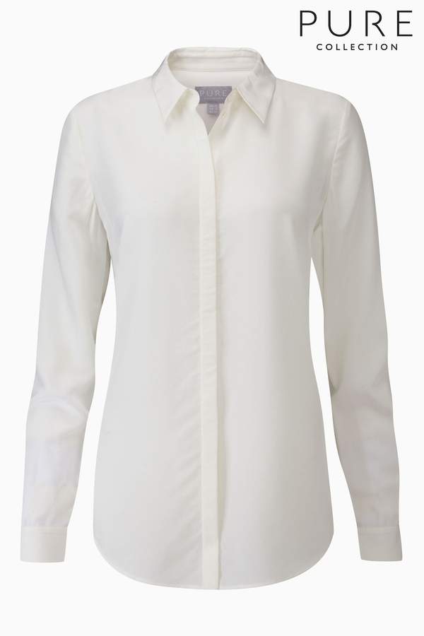 Pure Collection Ivory Washed Silk Blouse
