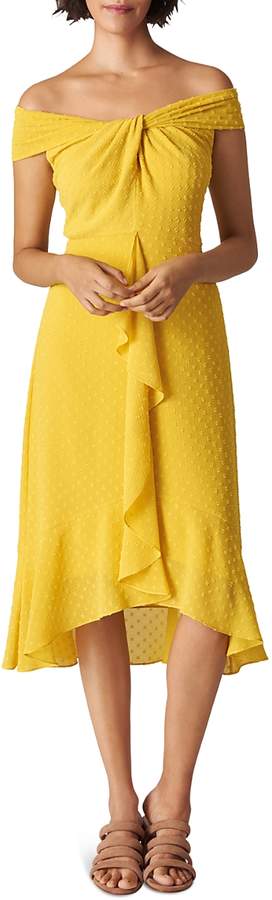 Whistles Eriko Off-the-Shoulder Dobby Dress