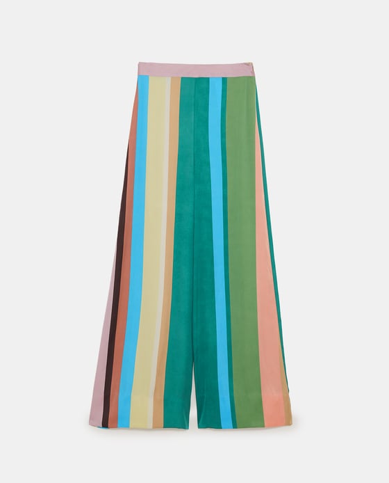 Zara Striped Palazzo Trousers