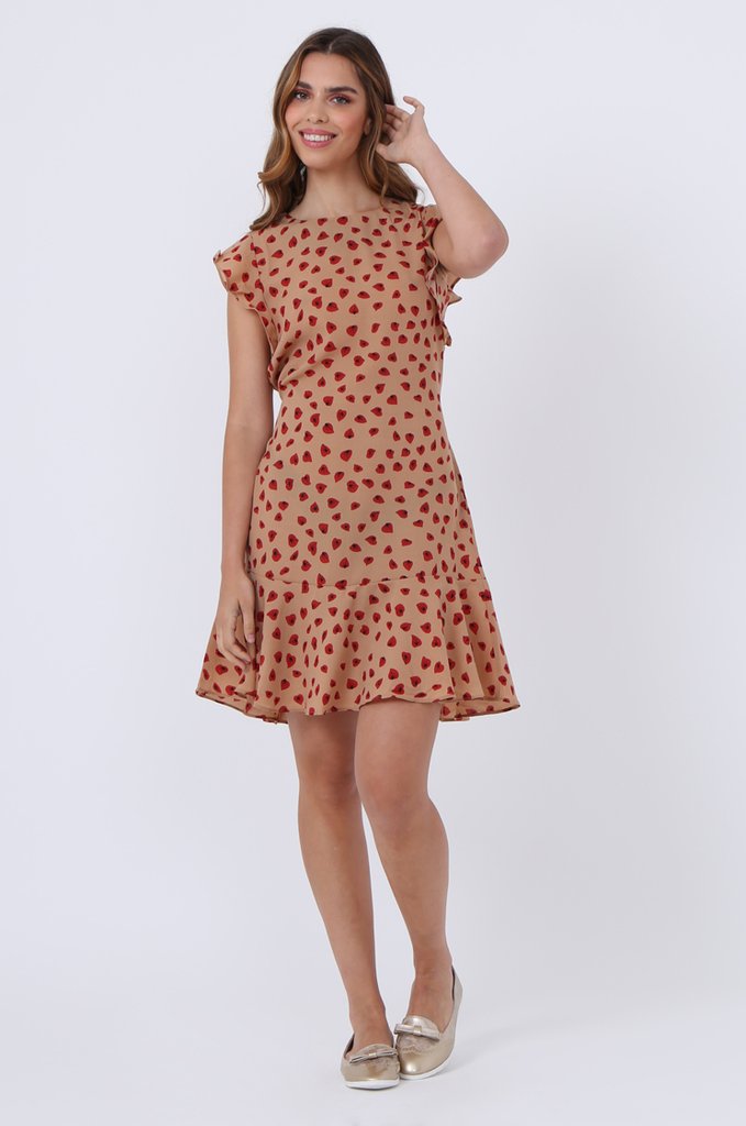 10 Store Leaf Print Frill Dress