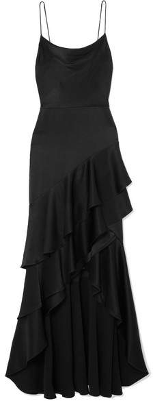 Alice + Olivia Lauralei Ruffled Satin Gown