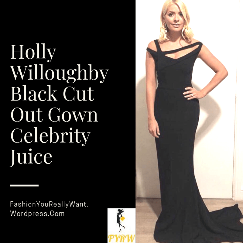 Holly Willoughby black cut out gown Celebrity Juice September 2018