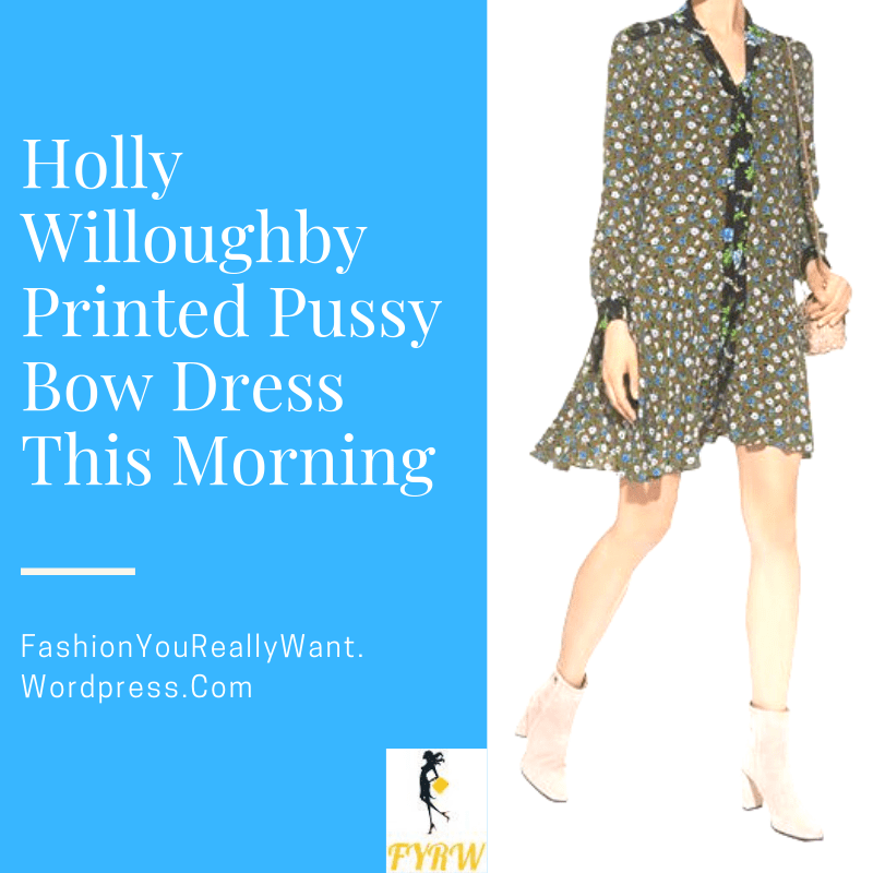 Holly Willoughby Wore a Printed Pussy Bow Dress on This Morning today
