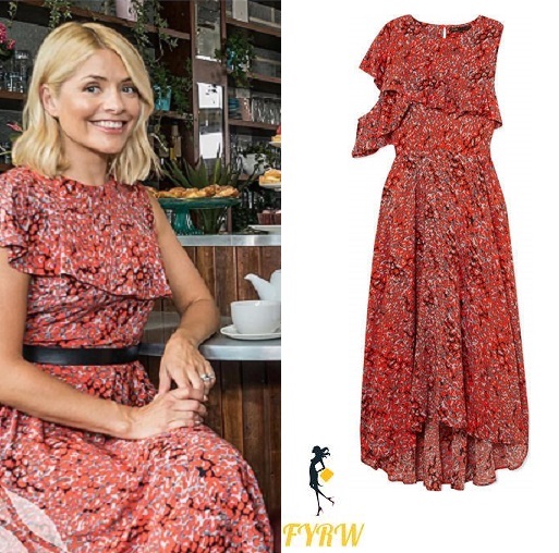 Holly willoughby style ruffle red and black leopard print dress Phil Schofield August 2018
