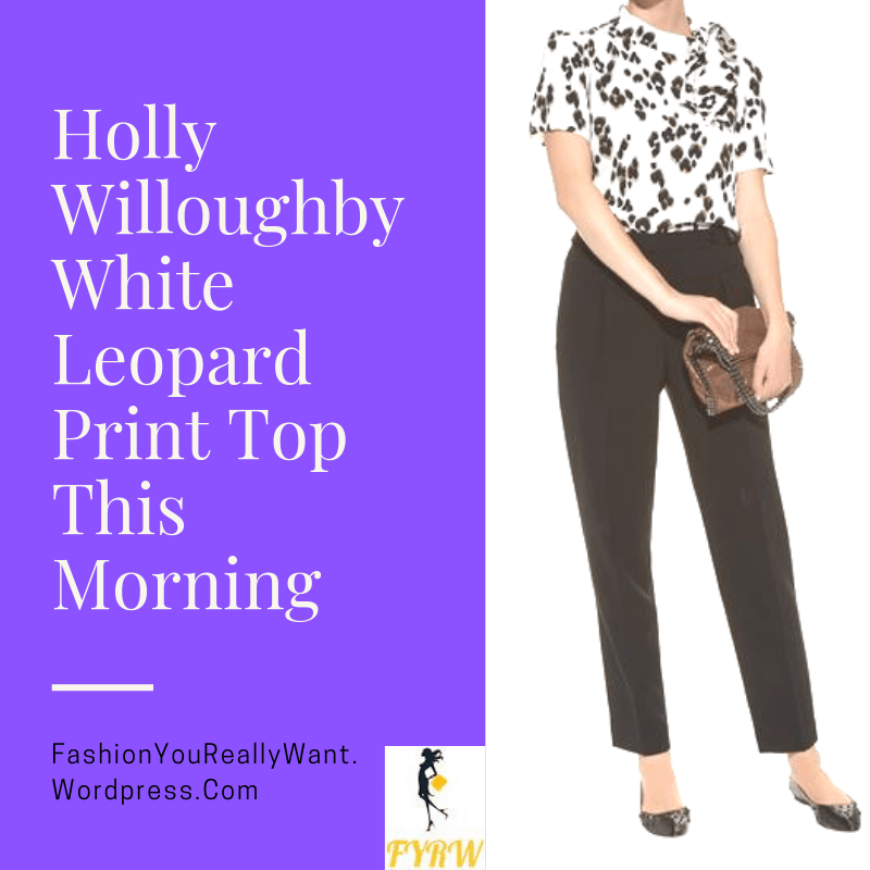 HollyWilloughby This Morning style outfit blog white leopard print top black crop trousers black court shoes September 2018