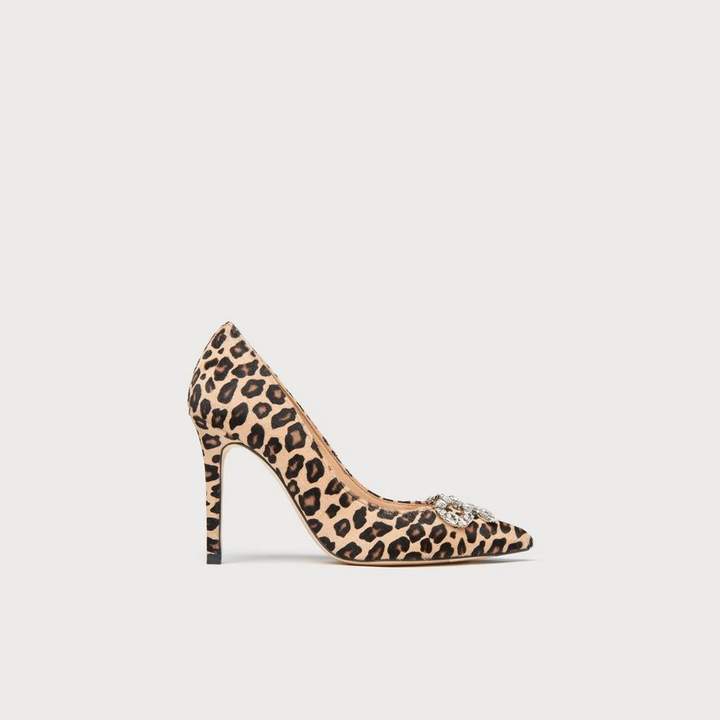 LK Bennett Fern Leopard Print Calf Hair Closed Courts