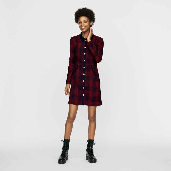 Maje Tweed Shirt Dress